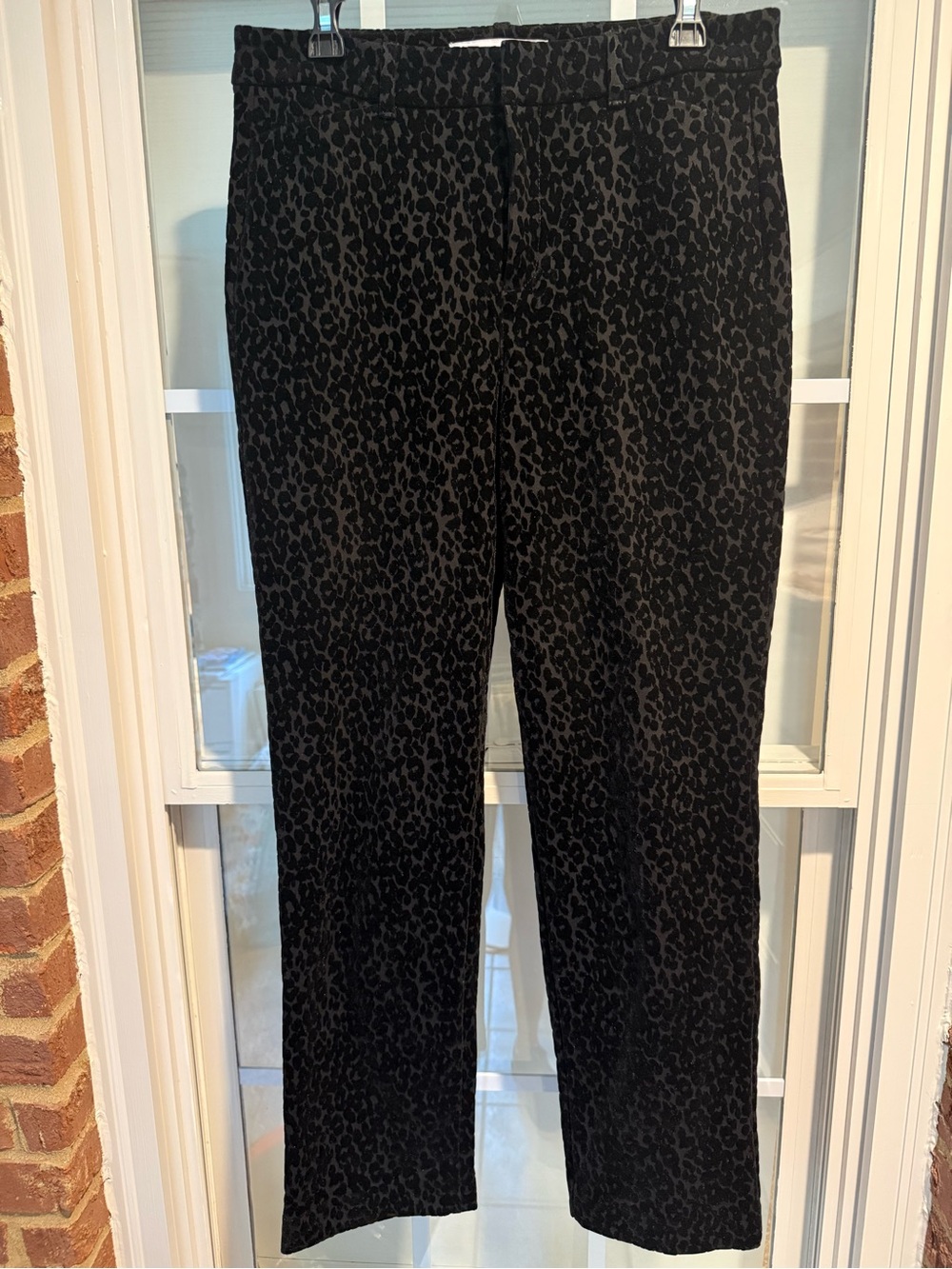Old Navy Women’s Black Leopard Jacquard High Rise Dress Pants
